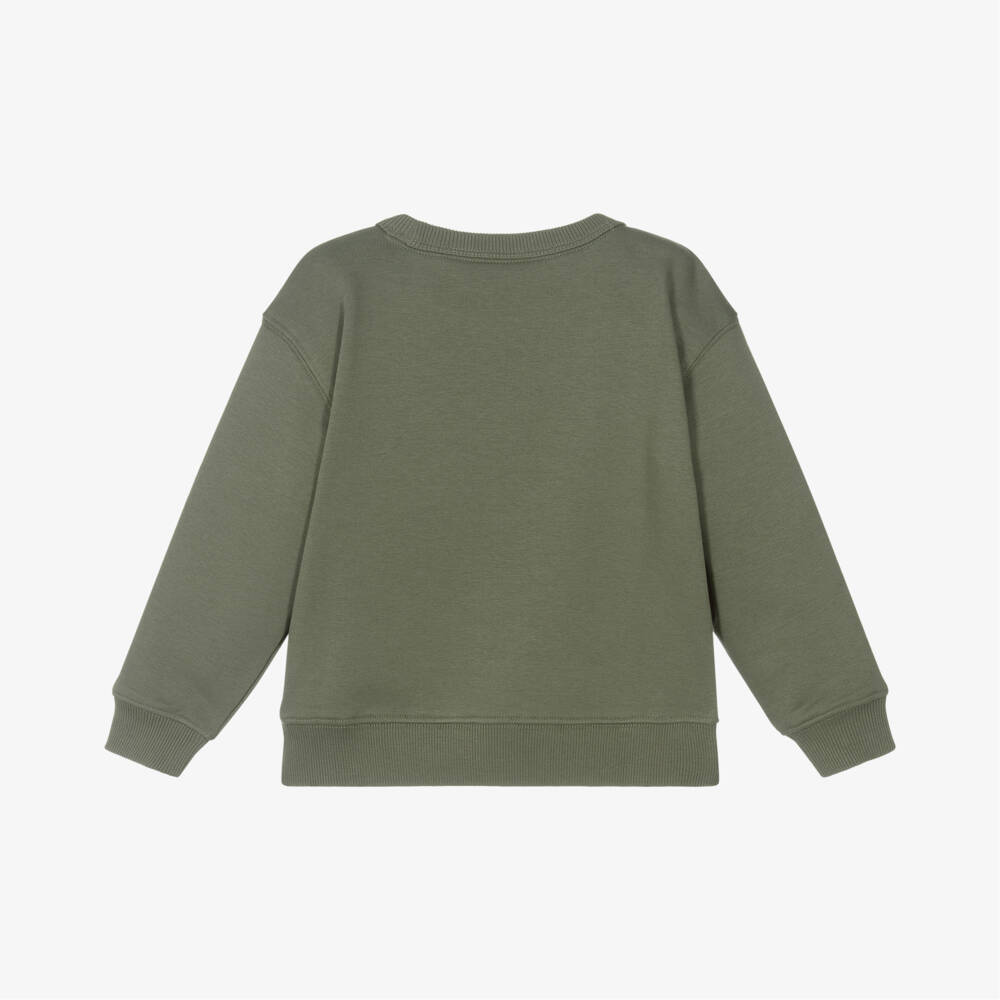 Calvin Klein-Boys Vibrant Green Cotton Pullover | Childrensalon Outlet