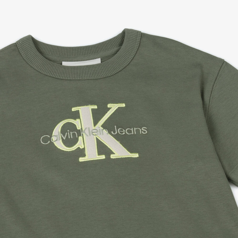 Calvin Klein-Ярко-зеленая хлопковая футболка для мальчиков | Childrensalon Outlet