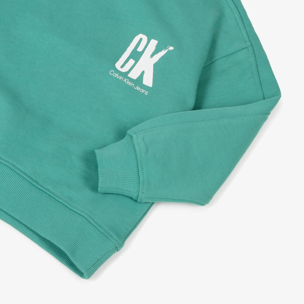 Calvin Klein-Boys Vibrant Green Wave Sweatshirt | Childrensalon Outlet