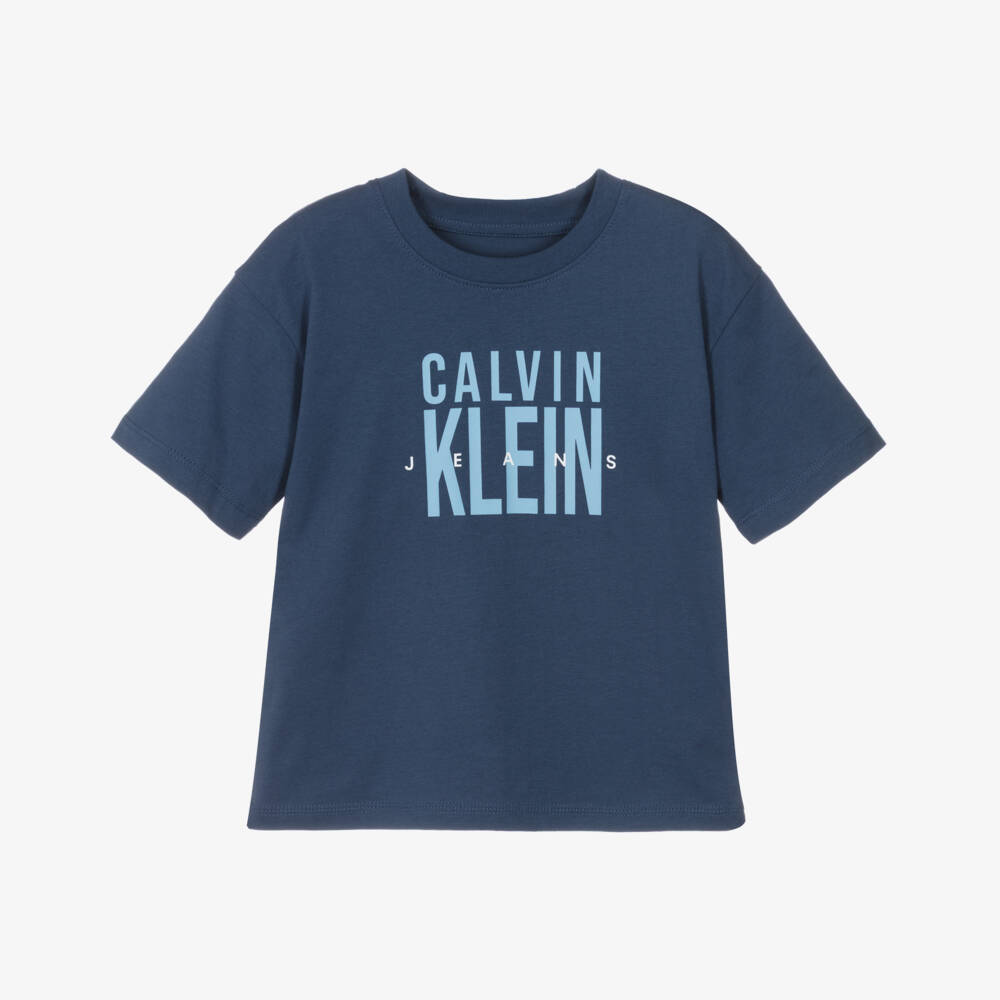 Calvin Klein-Яркая хлопковая футболка с логотипом для мальчиков | Childrensalon Outlet