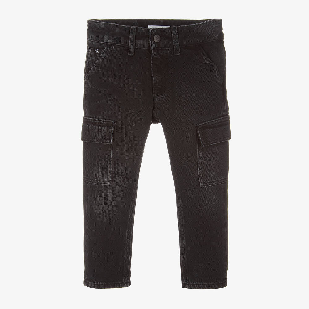 Calvin Klein-Boys Washed Black Denim Dad Jeans | Childrensalon Outlet