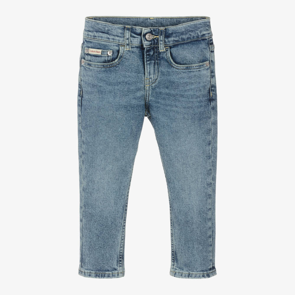 Calvin Klein-Boys Washed Blue Relaxed Jeans | Childrensalon Outlet