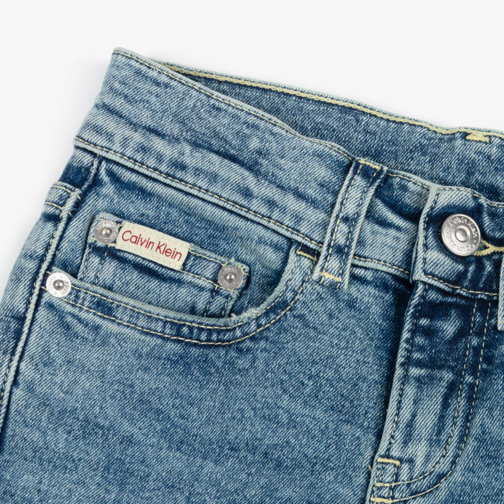 Calvin Klein-Boys Washed Blue Relaxed Jeans | Childrensalon Outlet