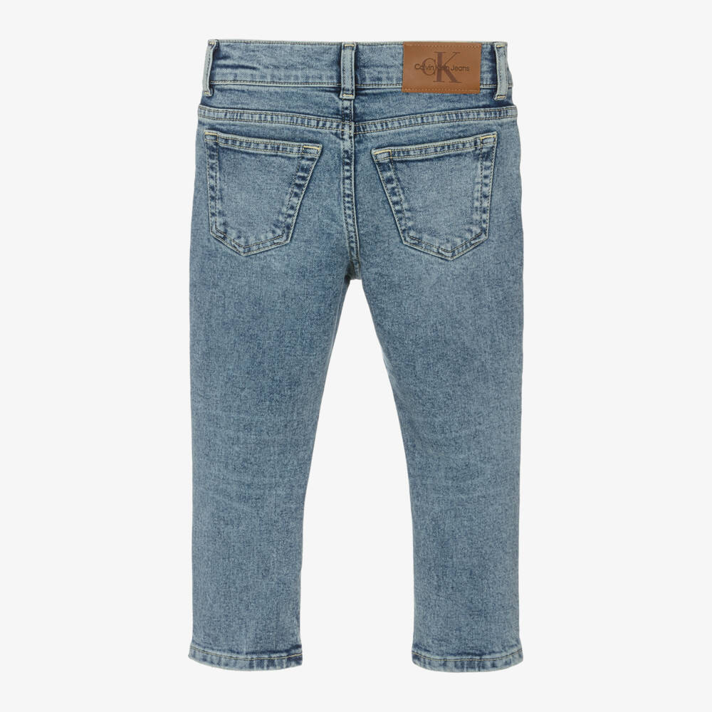 Calvin Klein-Boys Washed Blue Relaxed Jeans | Childrensalon Outlet