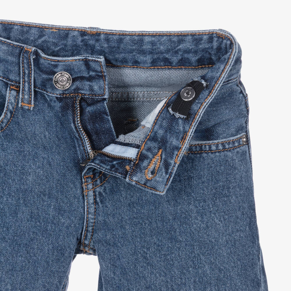 Calvin Klein-Boys Washed Blue Straight Fit Denim Jeans | Childrensalon Outlet