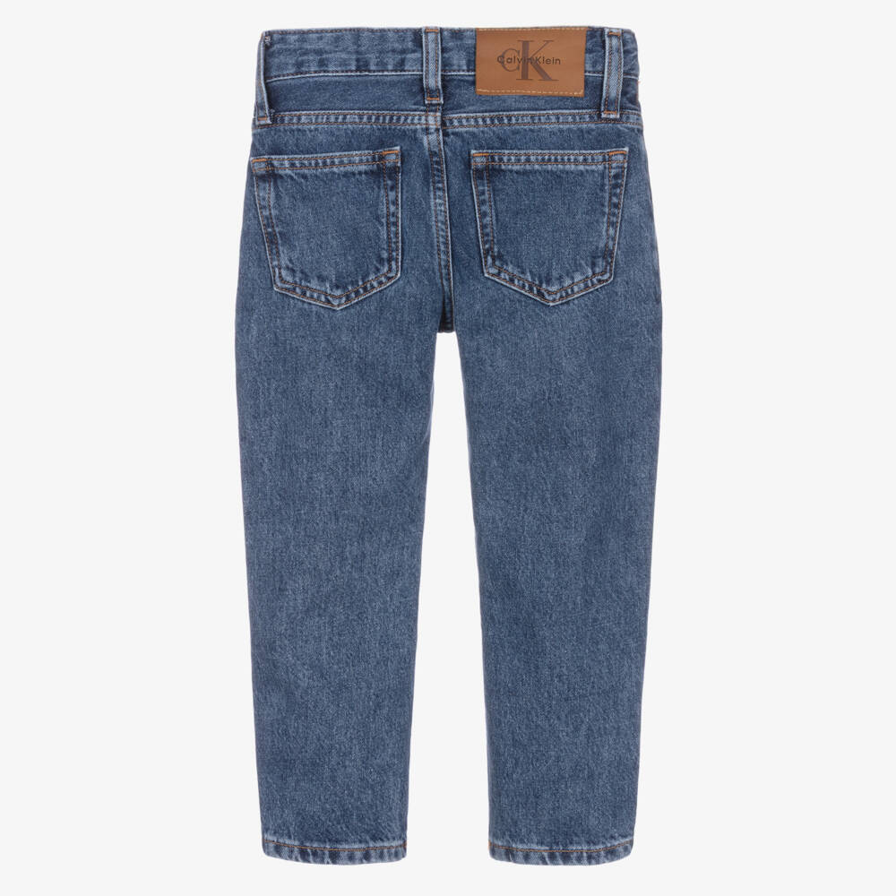 Calvin Klein-Boys Washed Blue Straight Fit Denim Jeans | Childrensalon Outlet