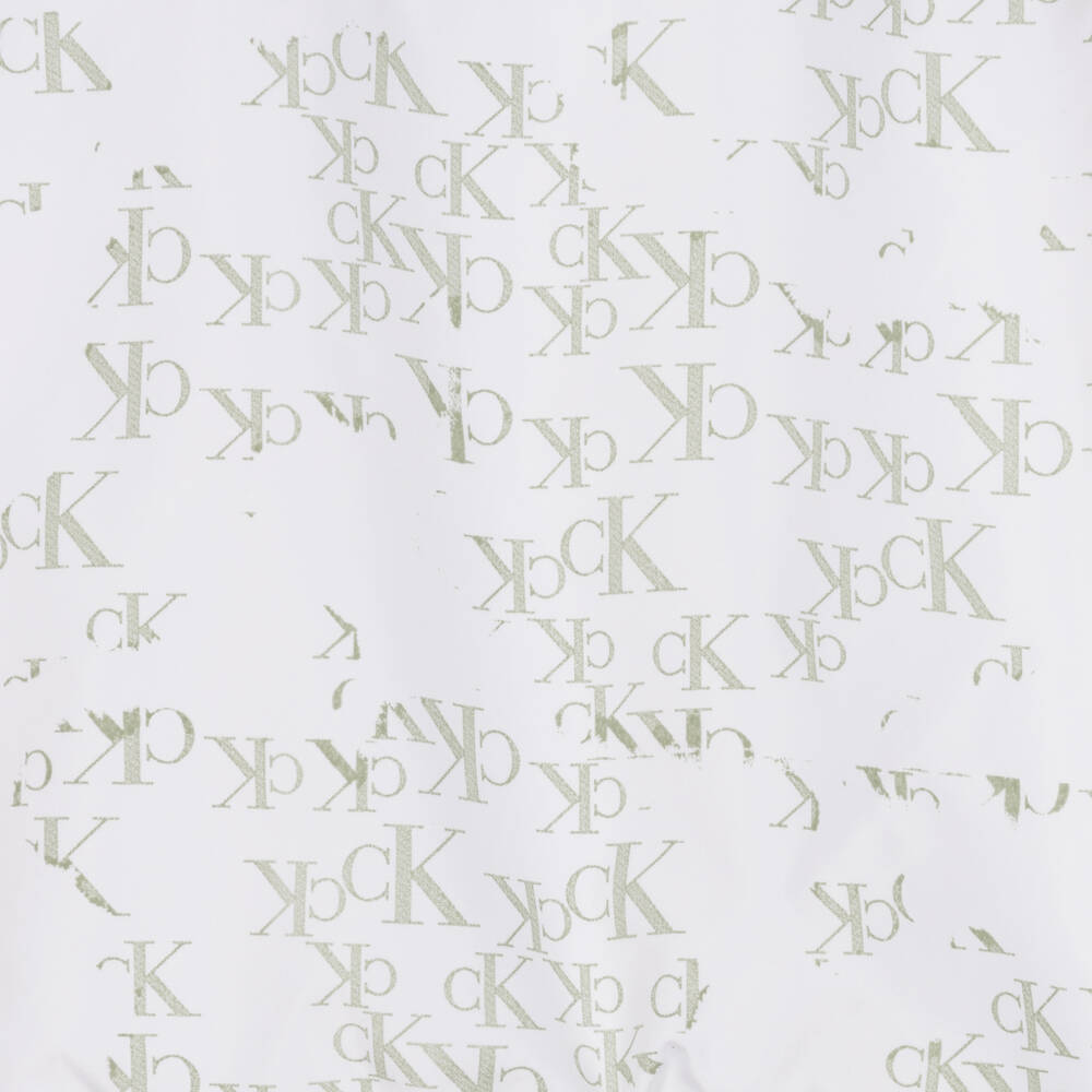 Calvin Klein Jeans-Boys White & Black Windbreaker Jacket | Childrensalon Outlet