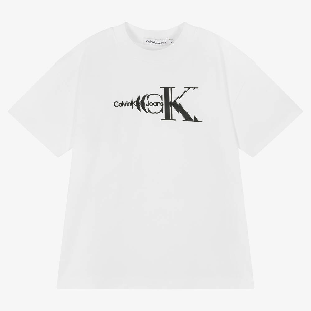 Calvin Klein Jeans - Weißes Baumwoll-T-Shirt für Jungen | Childrensalon