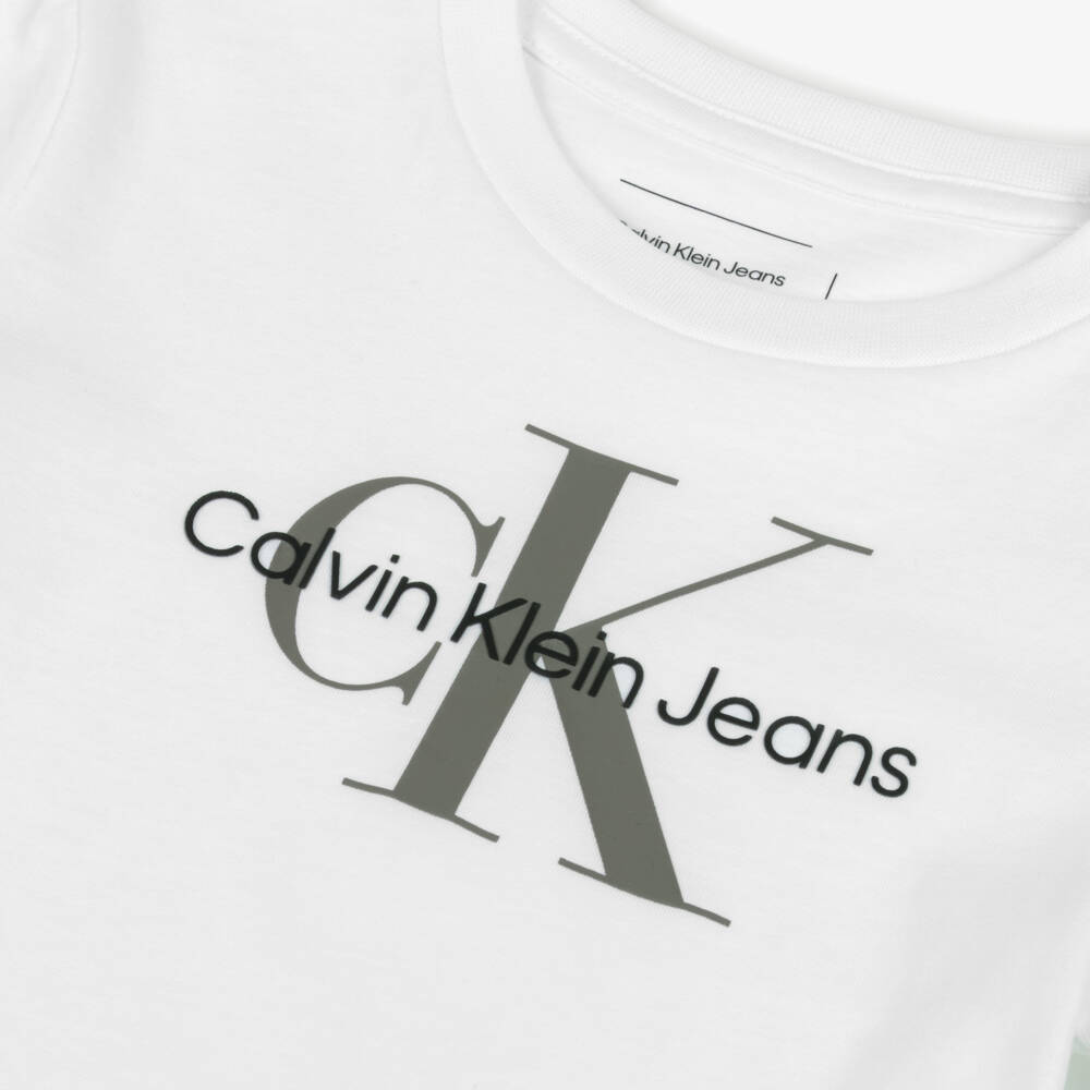 Calvin Klein-Мягкая белая хлопковая футболка для мальчиков | Childrensalon Outlet