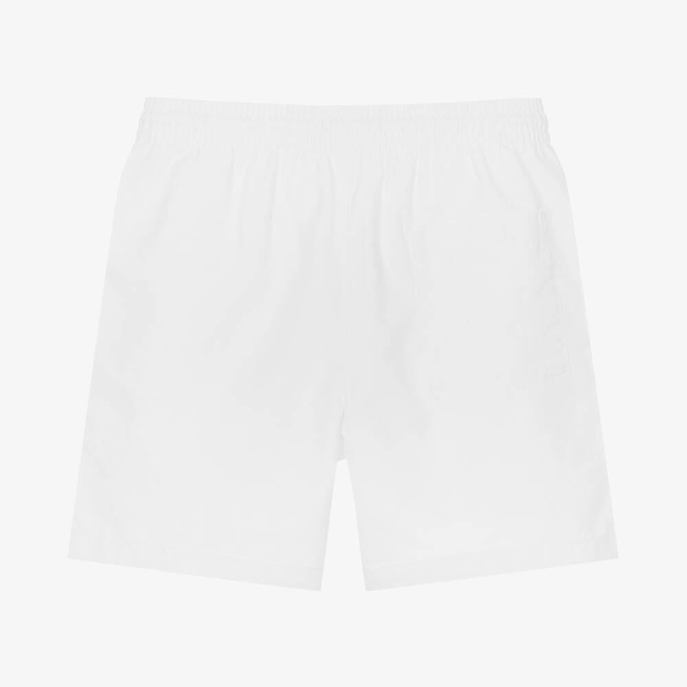 Calvin Klein-Boys White Logo Swim Shorts | Childrensalon Outlet