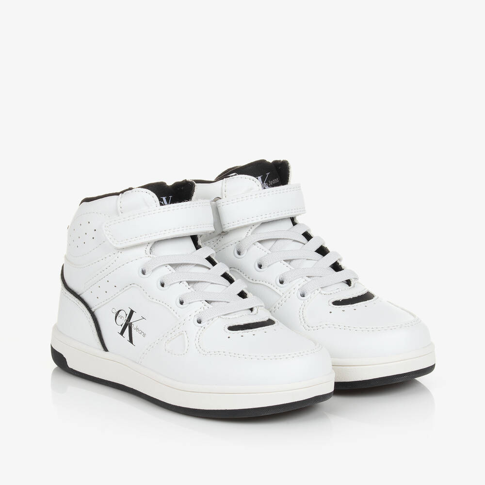 Calvin Klein - Weiße hohe Klettverschluss-Sneakers | Childrensalon