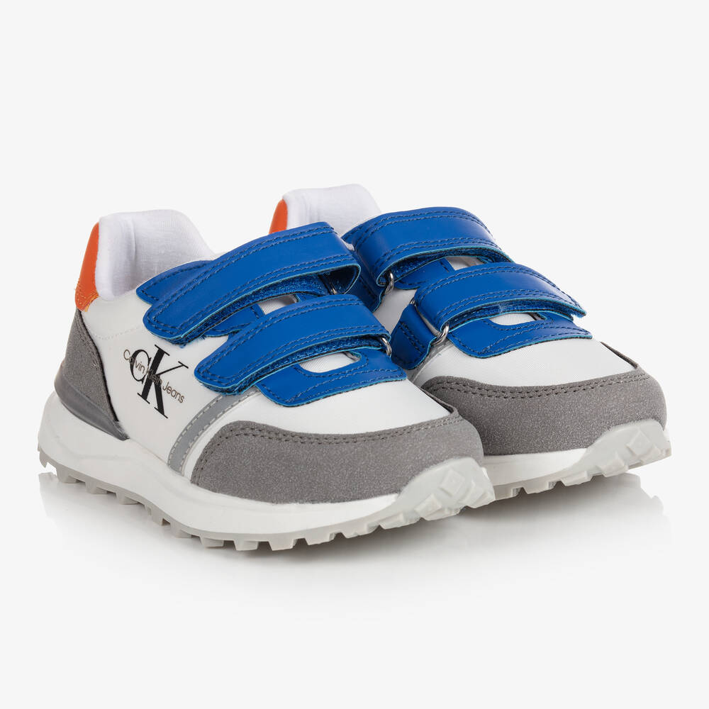 Childrens white cheap velcro trainers
