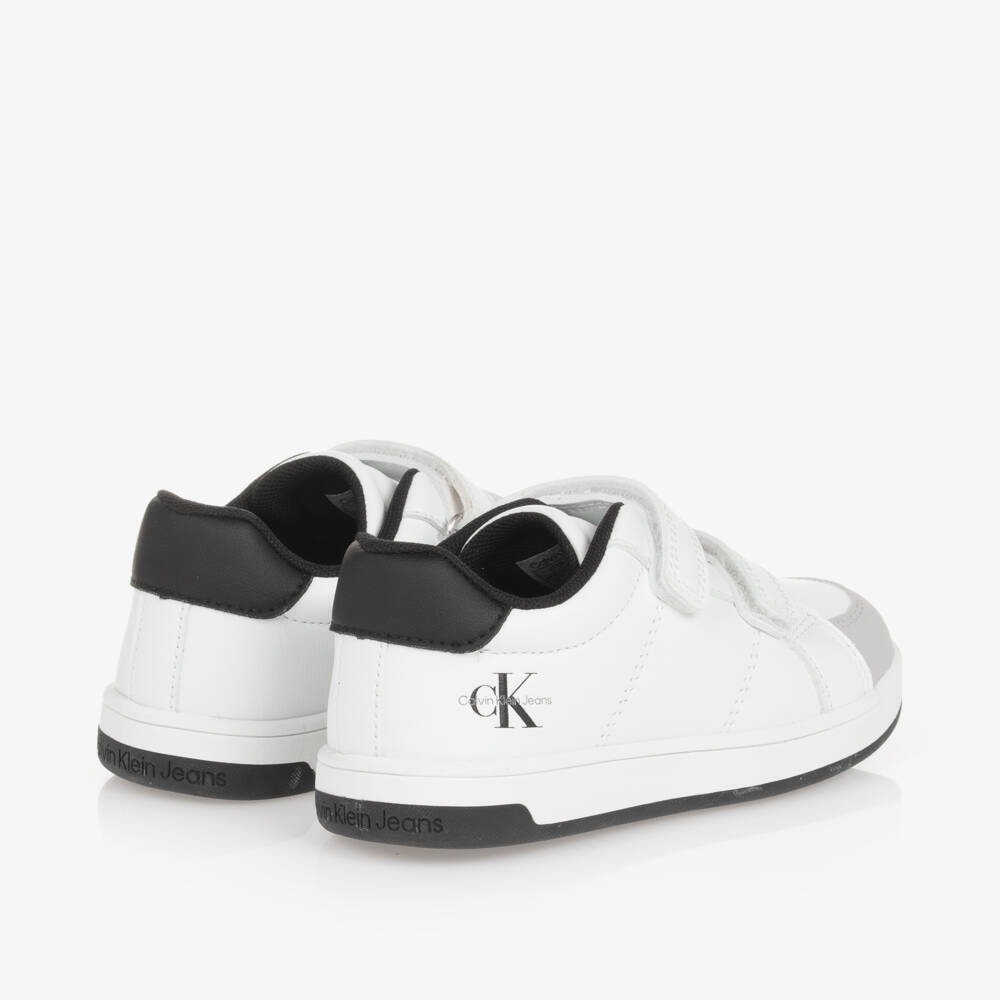 كالفين كلاين-حذاء رياضي جلد صناعي لون أبيض | Childrensalon Outlet