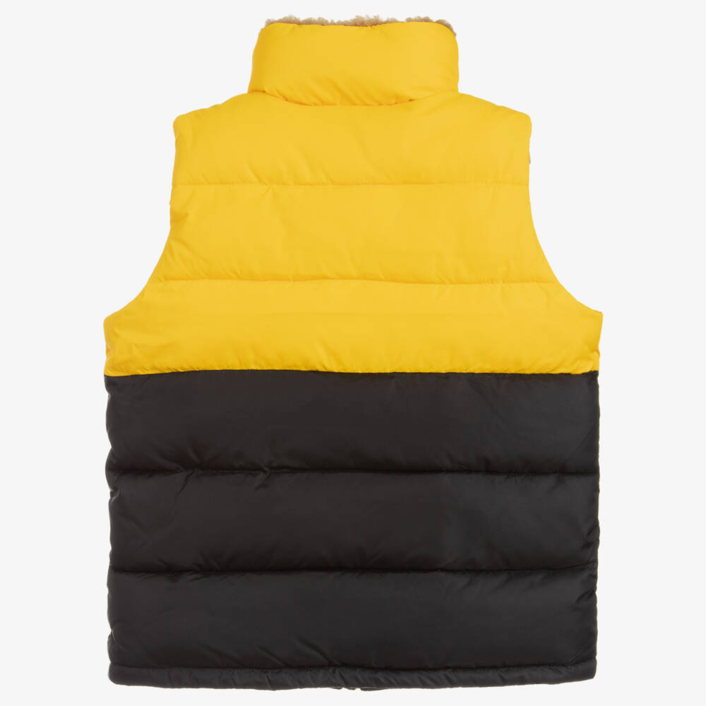 Calvin Klein Jeans-جيليه بافر لون أصفر وأسود للأولاد | Childrensalon Outlet