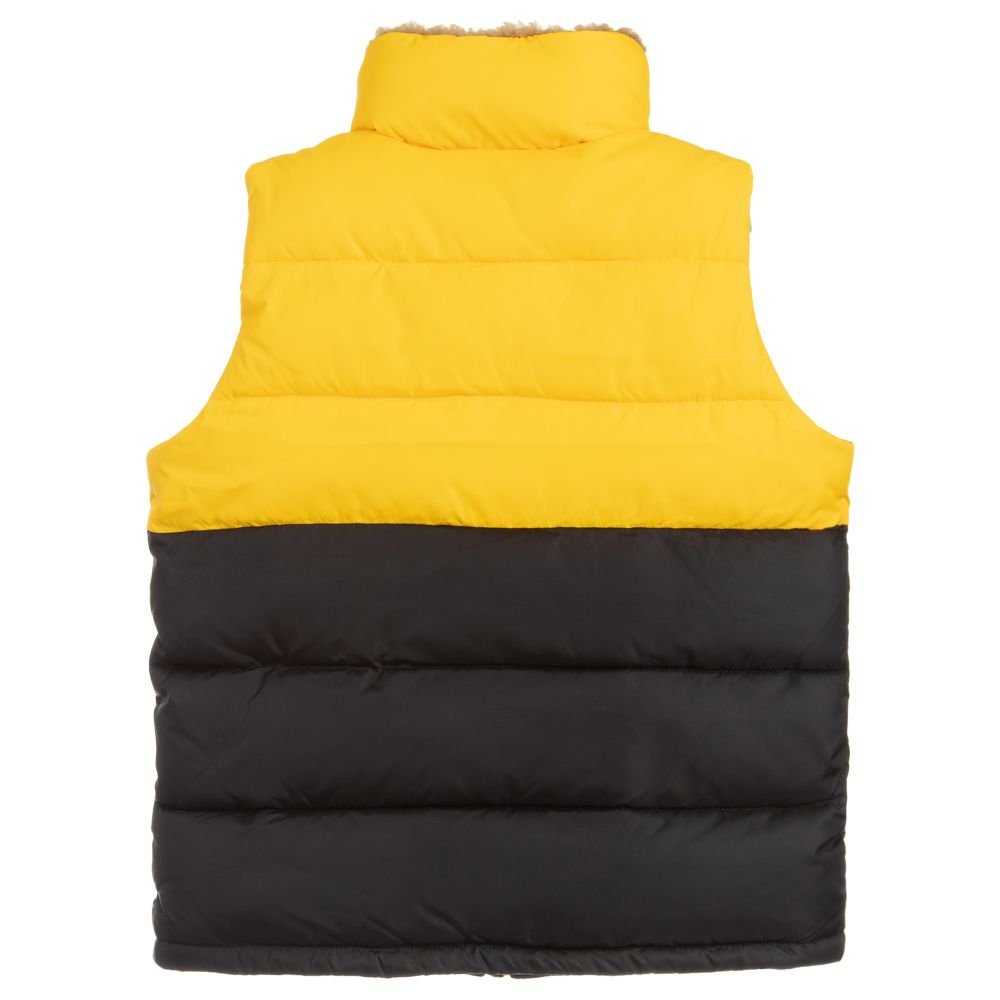 Calvin Klein Jeans Boys Yellow Black Gilet Childrensalon Outlet