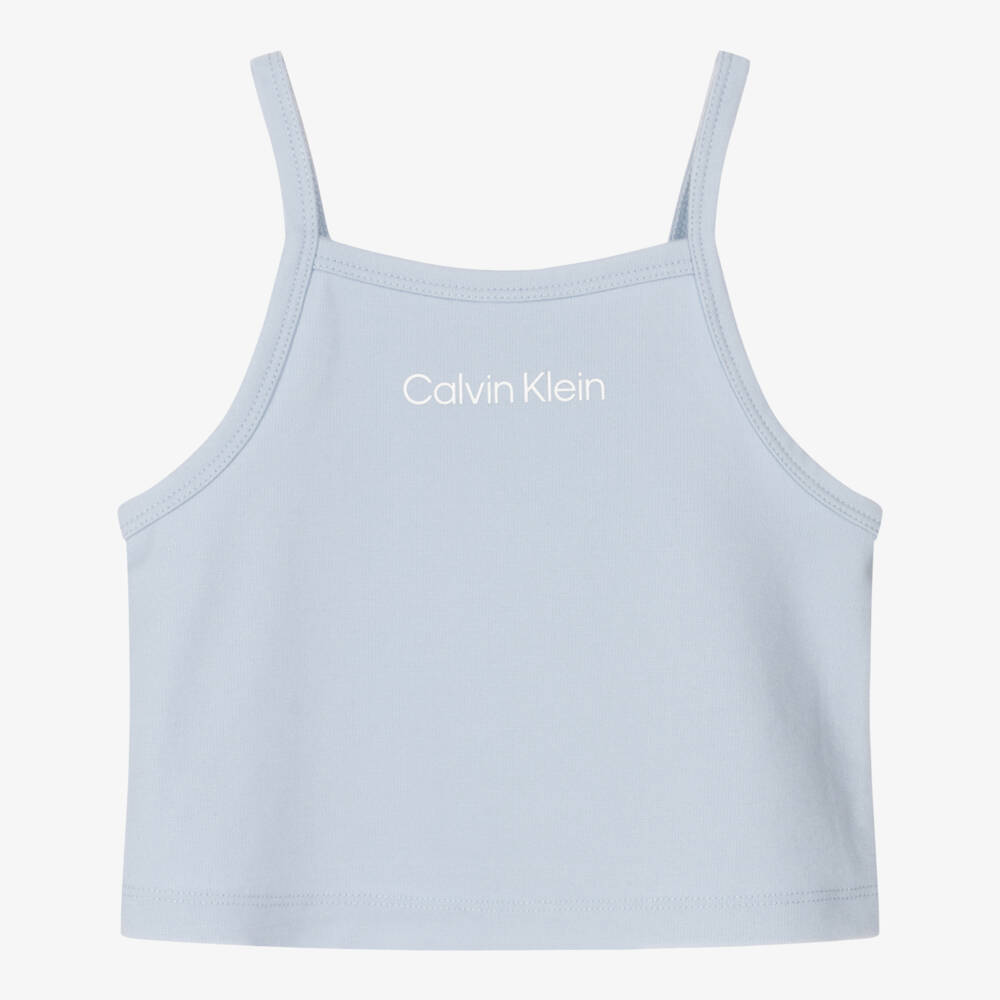 Calvin Klein-Топ из миланского трикотажа лазурный для девочек | Childrensalon Outlet