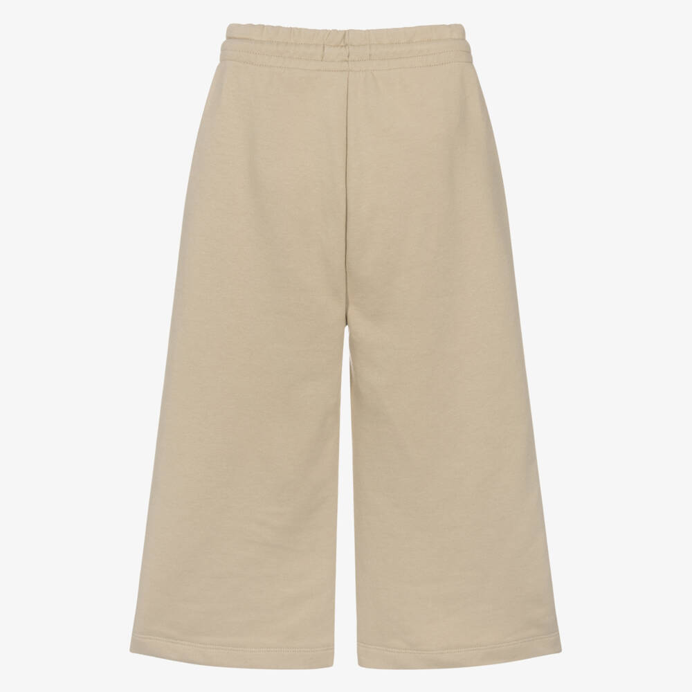 Calvin Klein-Girls Beige Cotton Wide-Leg Joggers | Childrensalon Outlet