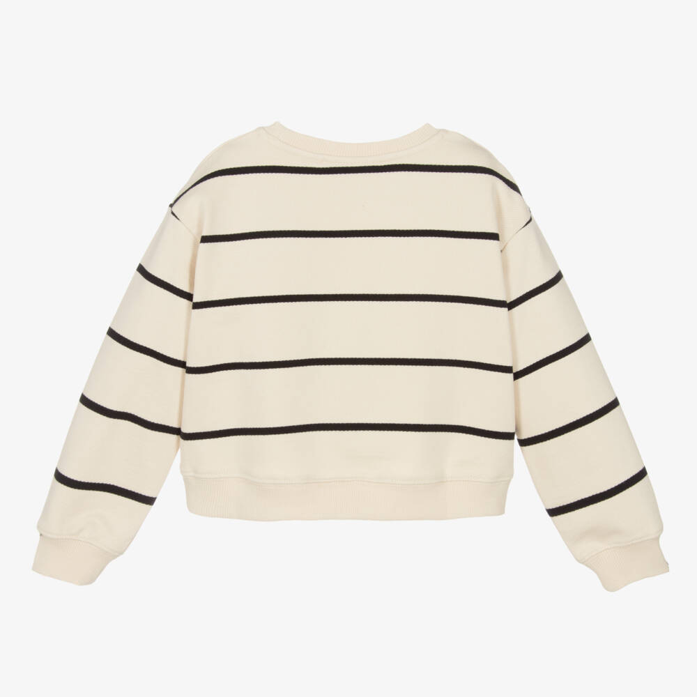 Calvin Klein-Бежевая полосатая хлопковая кофта для девочек | Childrensalon Outlet
