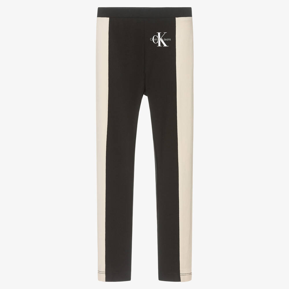 Calvin Klein Jeans - Leggings in Schwarz und Beige (M) | Childrensalon