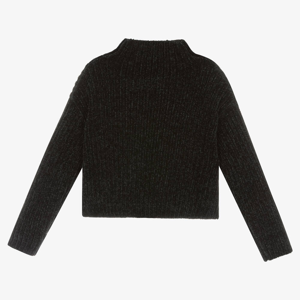 Calvin Klein Jeans Girls Black Chenille Sweater