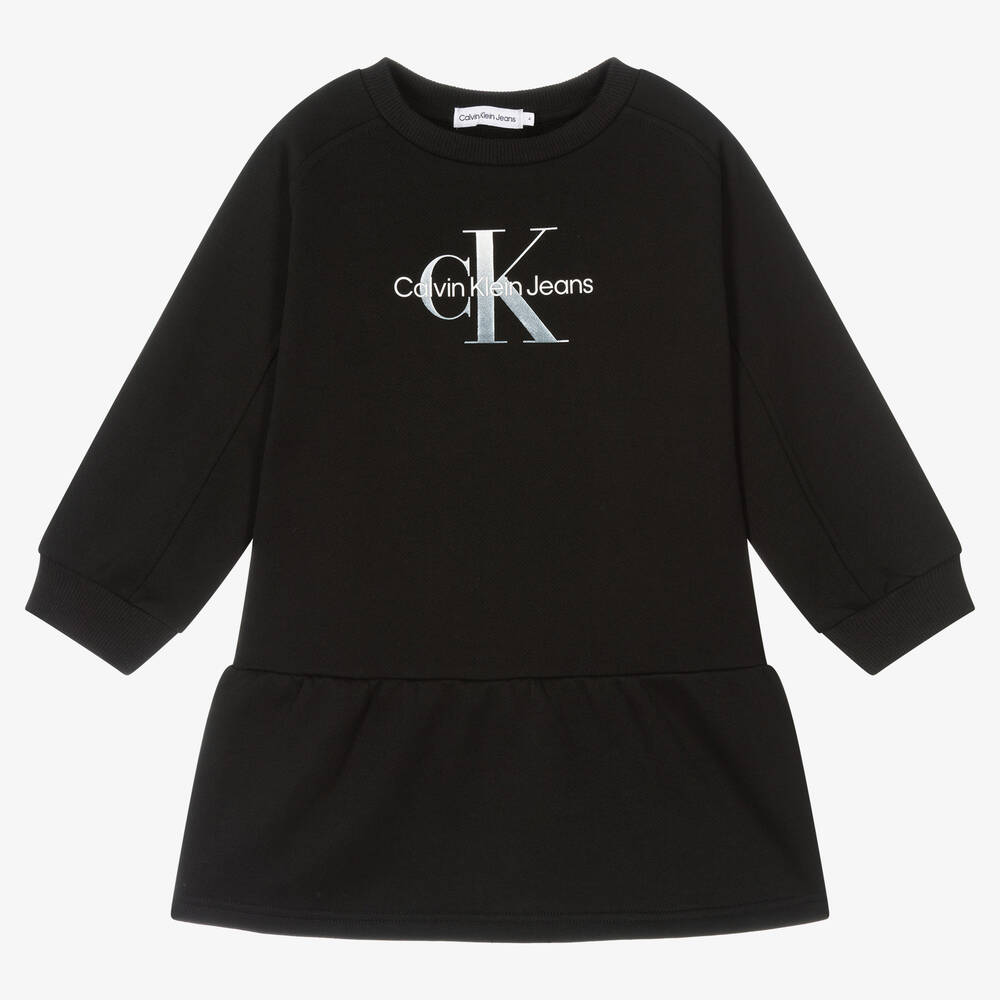 Calvin Klein Jeans - Girls Black CK Logo Dress | Childrensalon