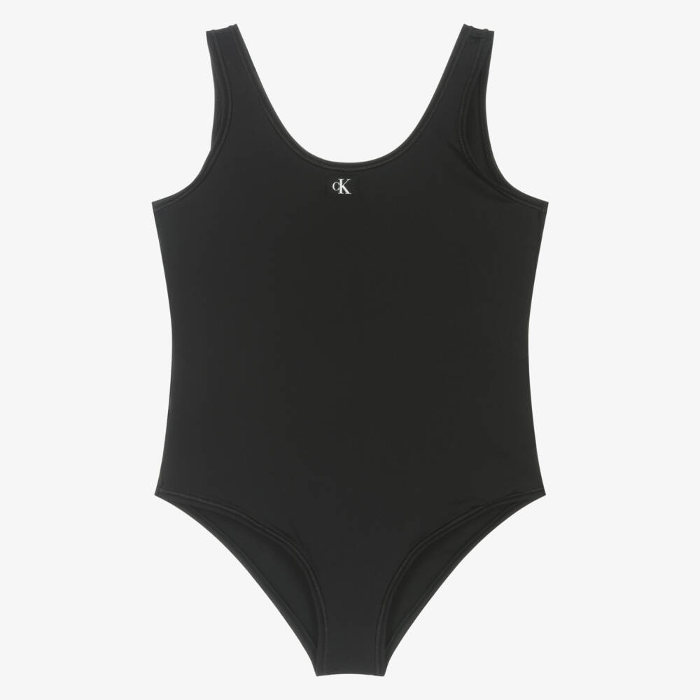 Calvin Klein-Чёрный купальник с логотипом CK для девочек | Childrensalon Outlet