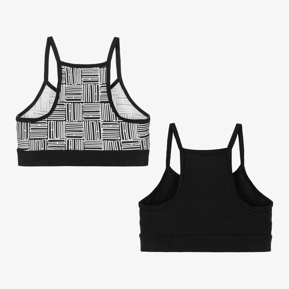 Calvin Klein-Girls Black Cotton Bralettes (2 Pack) | Childrensalon Outlet