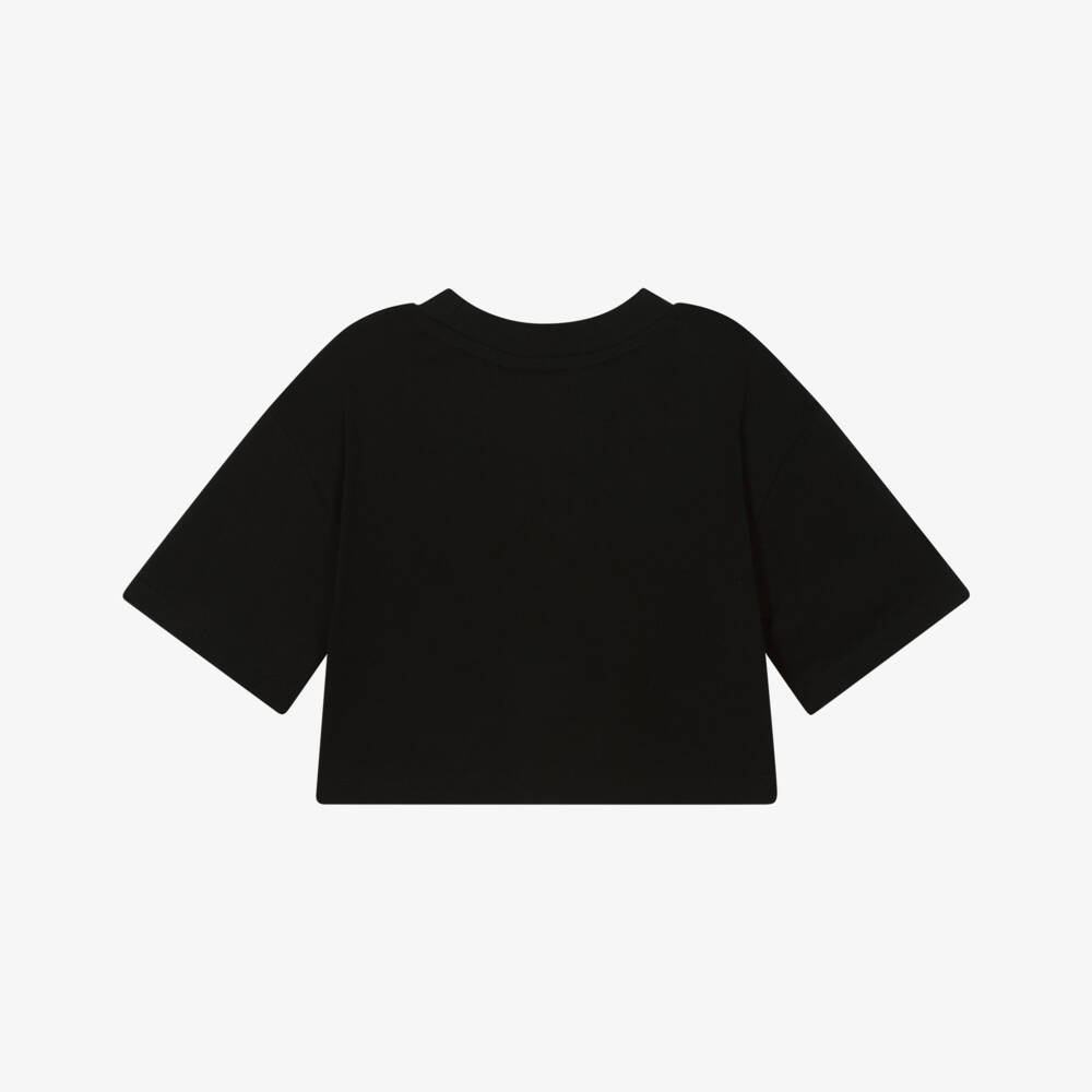 Calvin Klein-Girls Black Cotton CK Logo Boxy T-Shirt | Childrensalon Outlet