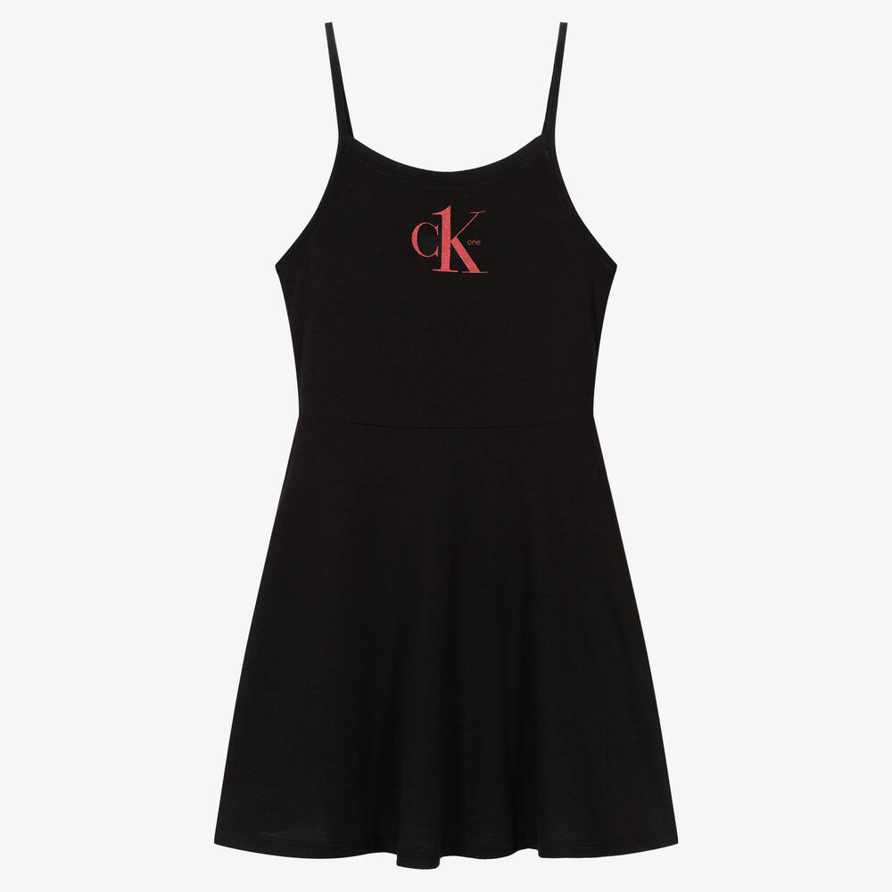 Girls Black Cotton Dress