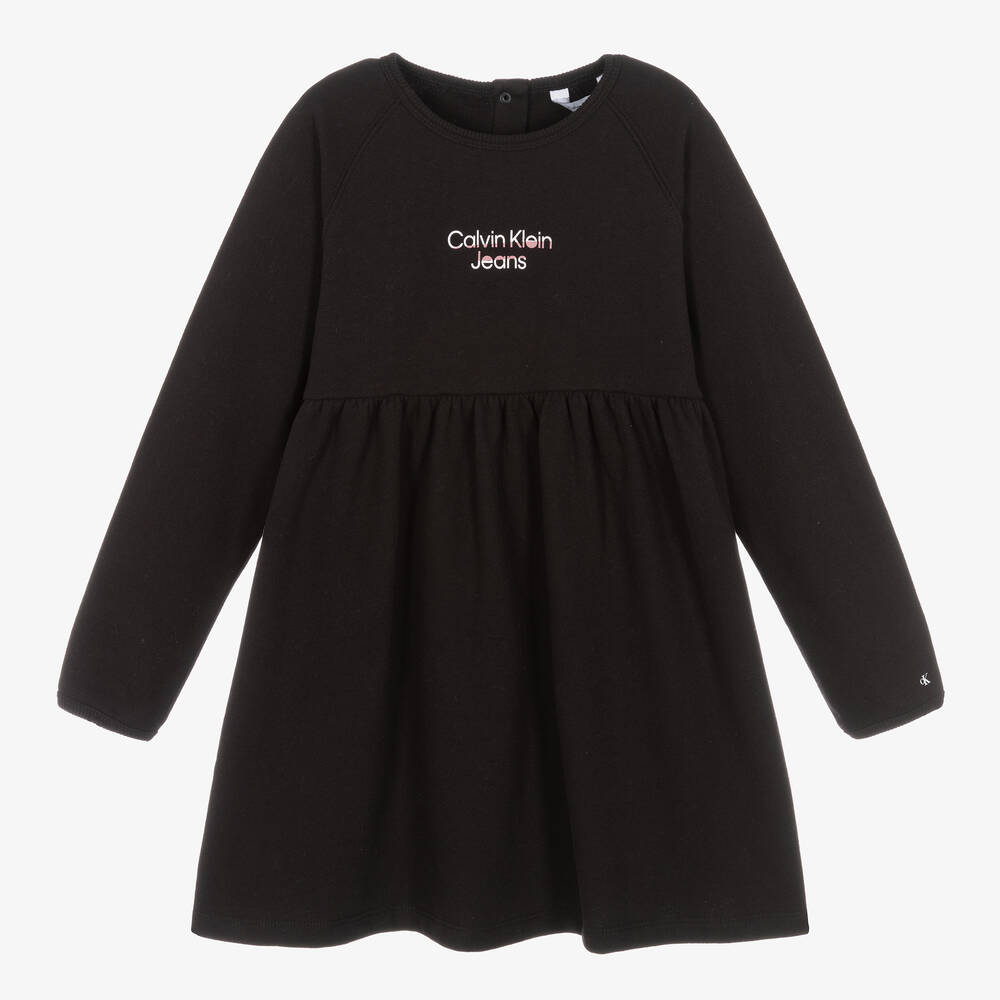 Calvin Klein - Schwarzes Baumwolljersey-Kleid | Childrensalon