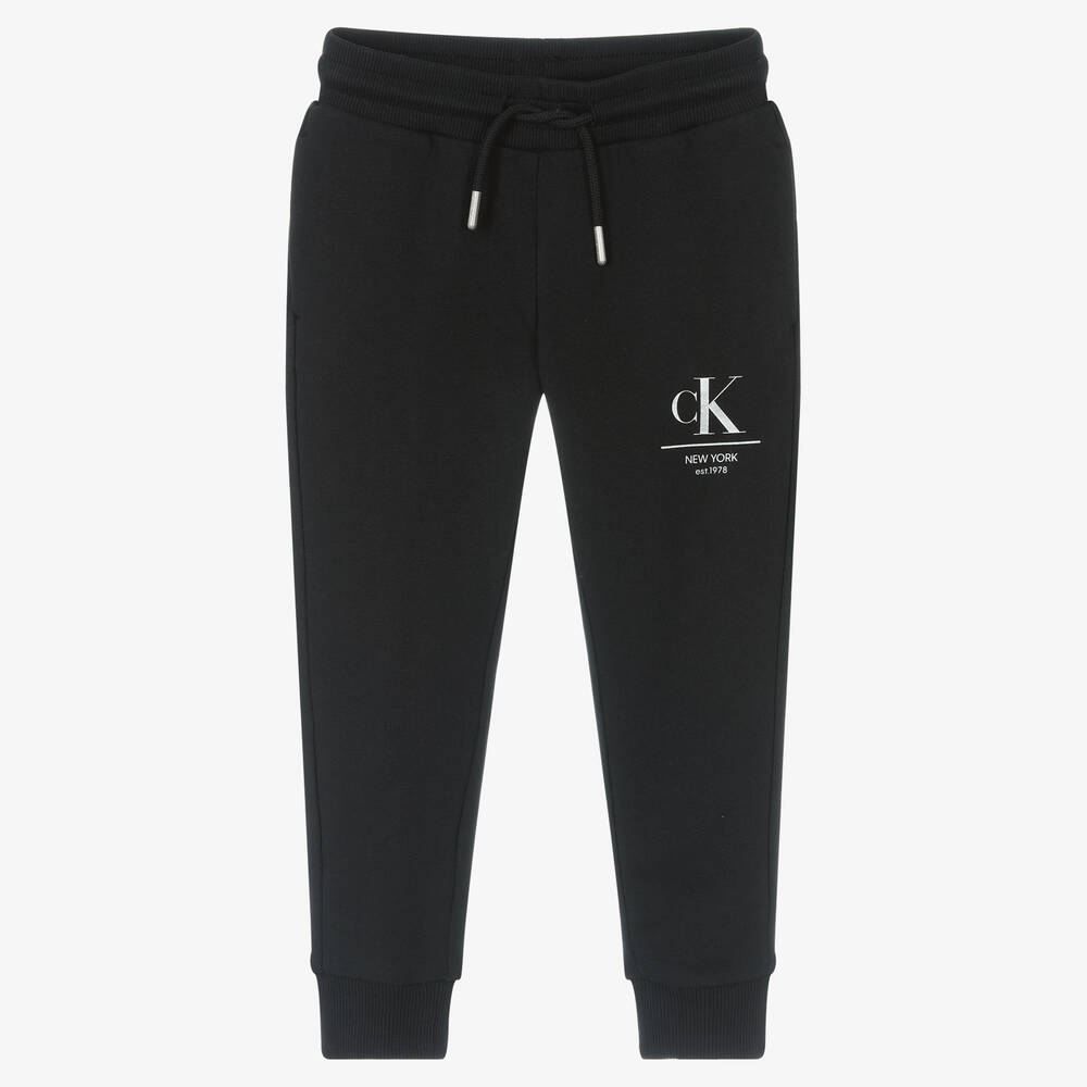 Calvin Klein Jeans - Girls Black Cotton Joggers | Childrensalon