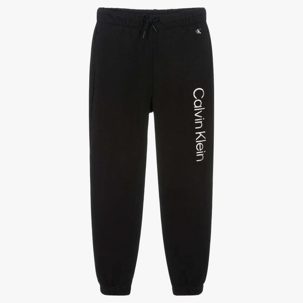 Calvin Klein Jeans - Girls Black Cotton Joggers | Childrensalon