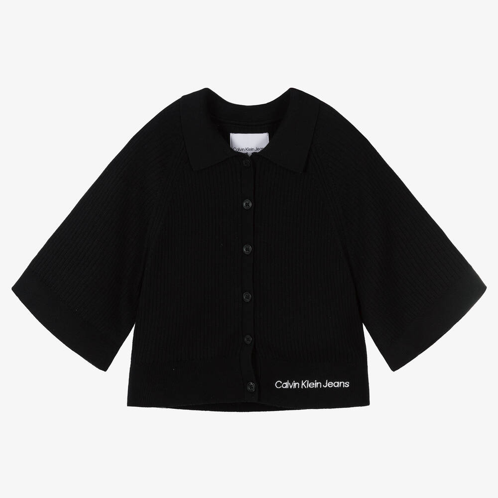 Calvin Klein Jeans - Schwarze Baumwoll-Strickjacke (M) | Childrensalon