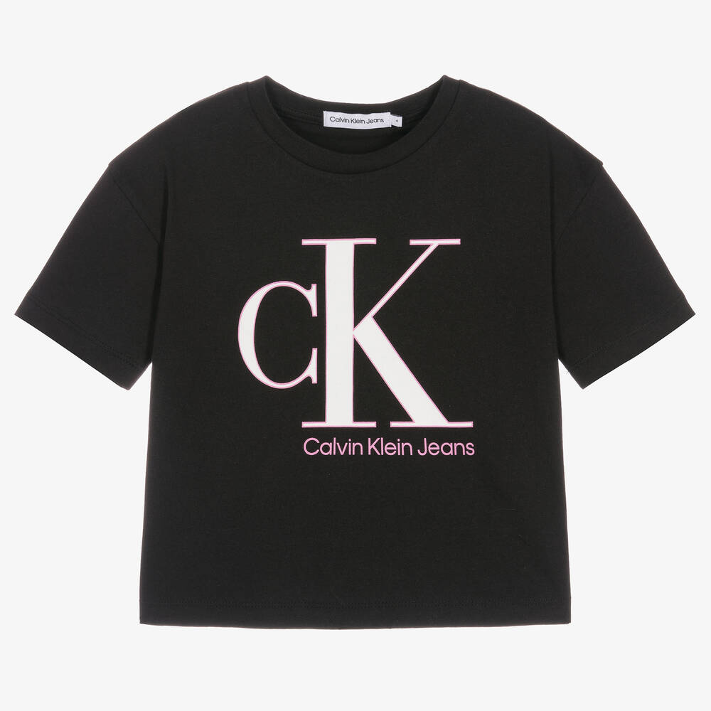 Calvin Klein Jeans - Черная хлопковая футболка | Childrensalon