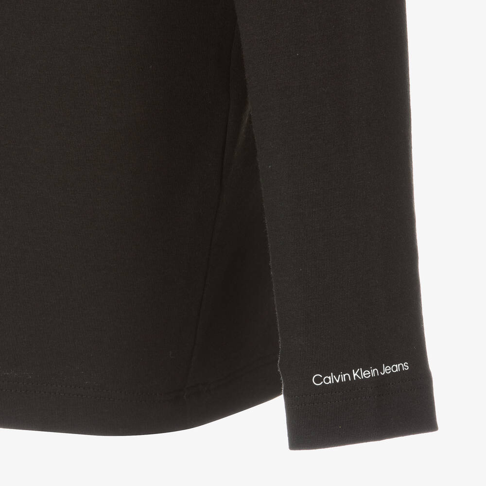 Calvin Klein-Черная хлопковая водолазка для девочек | Childrensalon Outlet