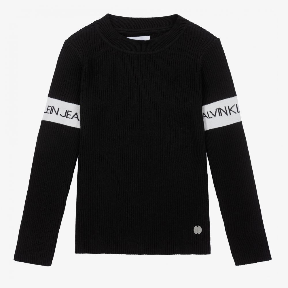 Calvin Klein Jeans - Schwarzer Strickpullover aus Baumwolle | Childrensalon