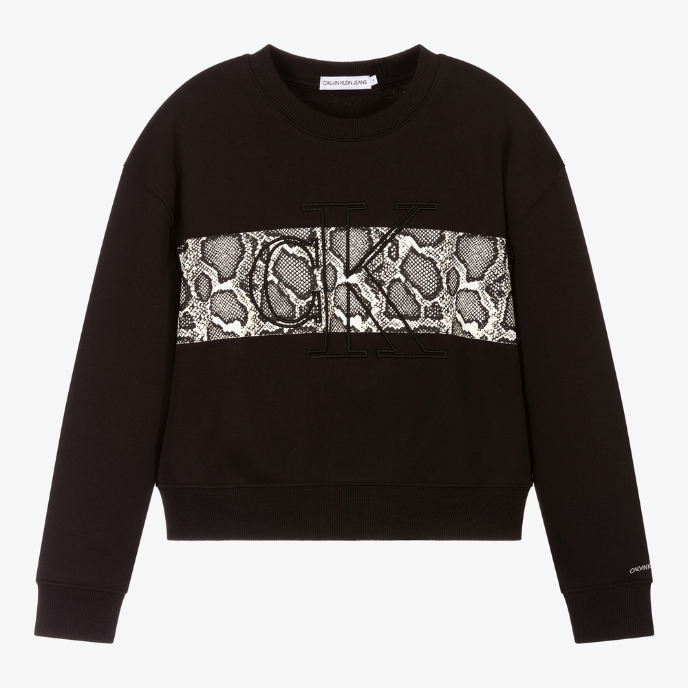 Calvin Klein Jeans - Schwarzes Baumwoll-Sweatshirt (M) | Childrensalon