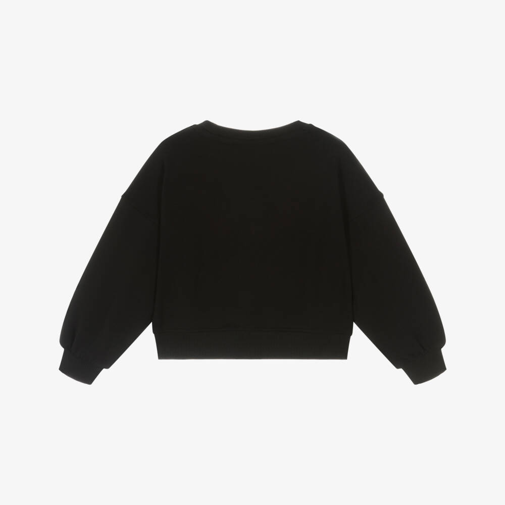 Calvin Klein-Свитшот с блестящим логотипом черный для девочек | Childrensalon Outlet