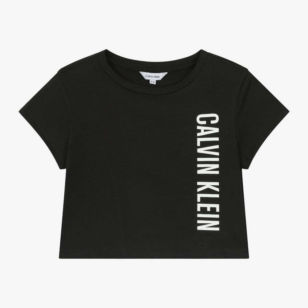 Girls Black Cotton T Shirt