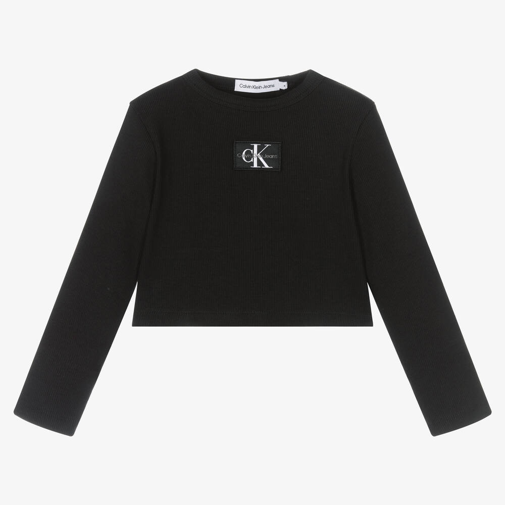 Calvin Klein Jeans - Schwarzes, kurzes Jerseyoberteil (M) | Childrensalon