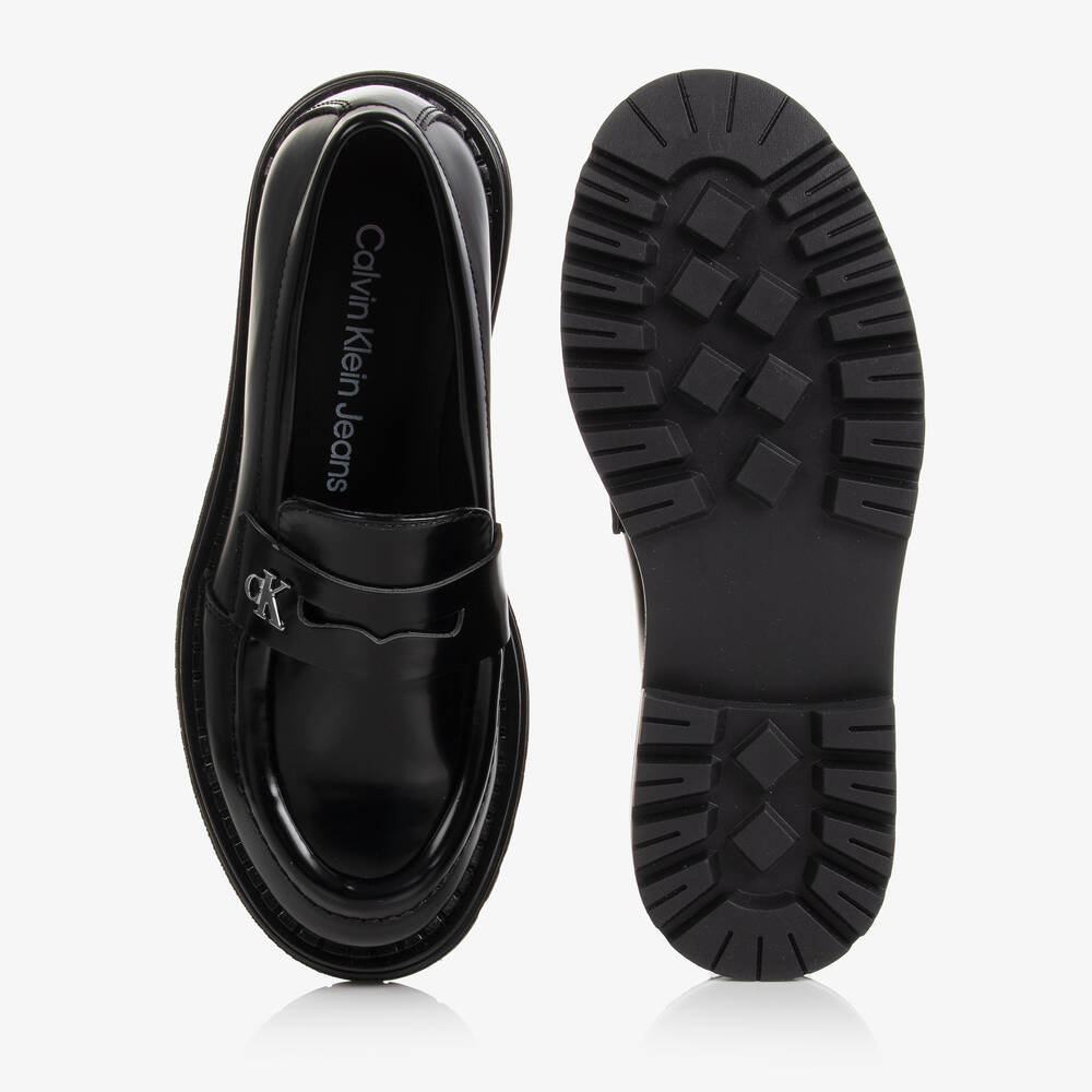 كالفين كلاين-لوفرز جلد صناعي لون أسود للبنات | Childrensalon Outlet