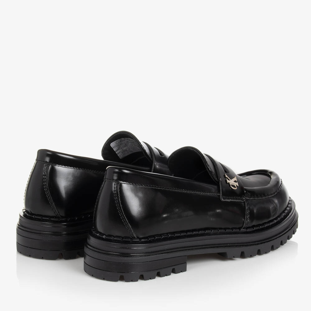 كالفين كلاين-لوفرز جلد صناعي لون أسود للبنات | Childrensalon Outlet