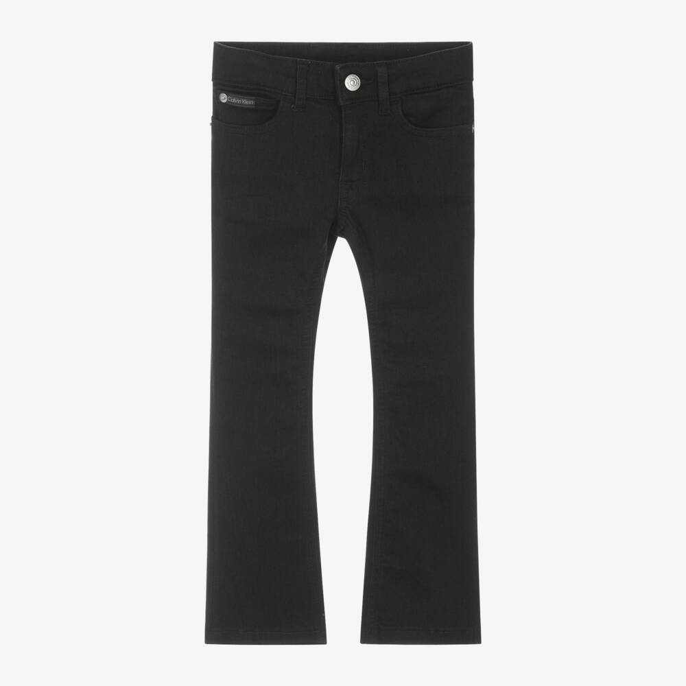 Calvin Klein-جينز دنيم فلير لون أسود للبنات | Childrensalon Outlet