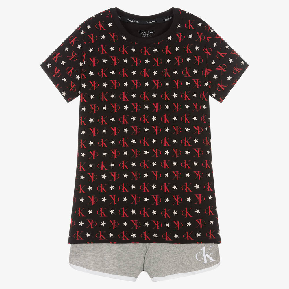 Calvin Klein-Girls Black & Grey Pyjamas | Childrensalon Outlet