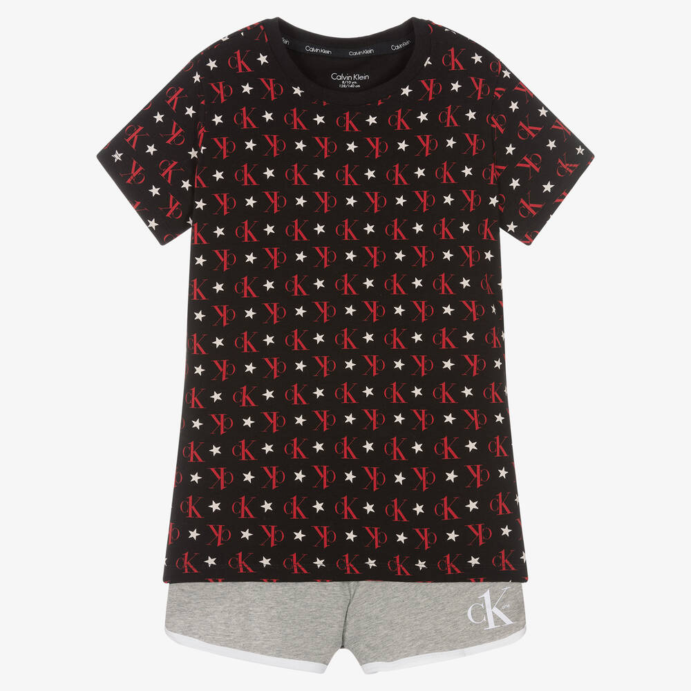 Calvin Klein - Girls Black & Grey Pyjamas | Childrensalon