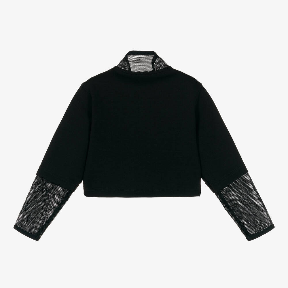 Calvin Klein Jeans-سويتشيرت قطن جيرسي لون أسود للبنات | Childrensalon Outlet