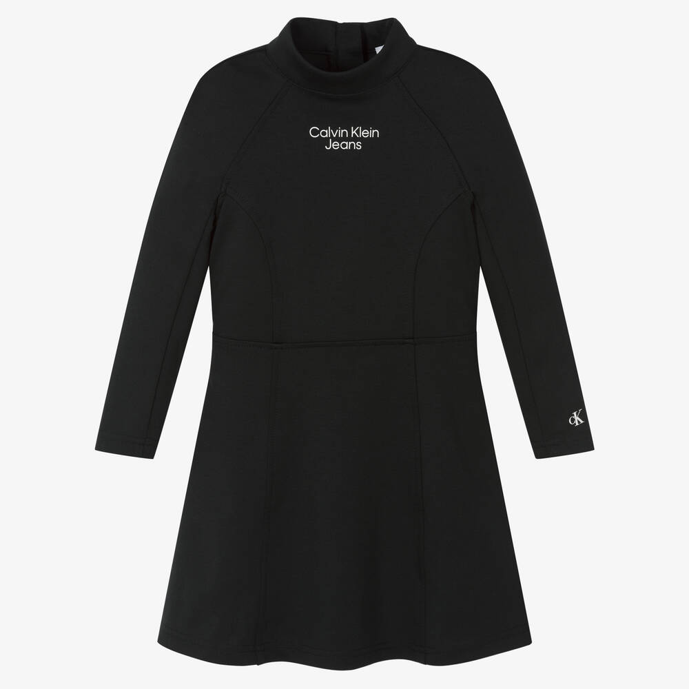 Calvin Klein Jeans - Girls Black Jersey Dress | Childrensalon
