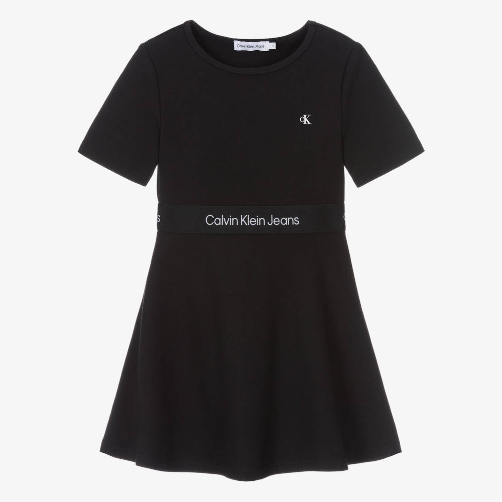 Calvin Klein - Robe noire en jersey fille | Childrensalon
