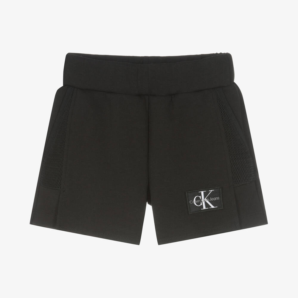 Calvin Klein Jeans - Girls Black Jersey Logo Shorts | Childrensalon