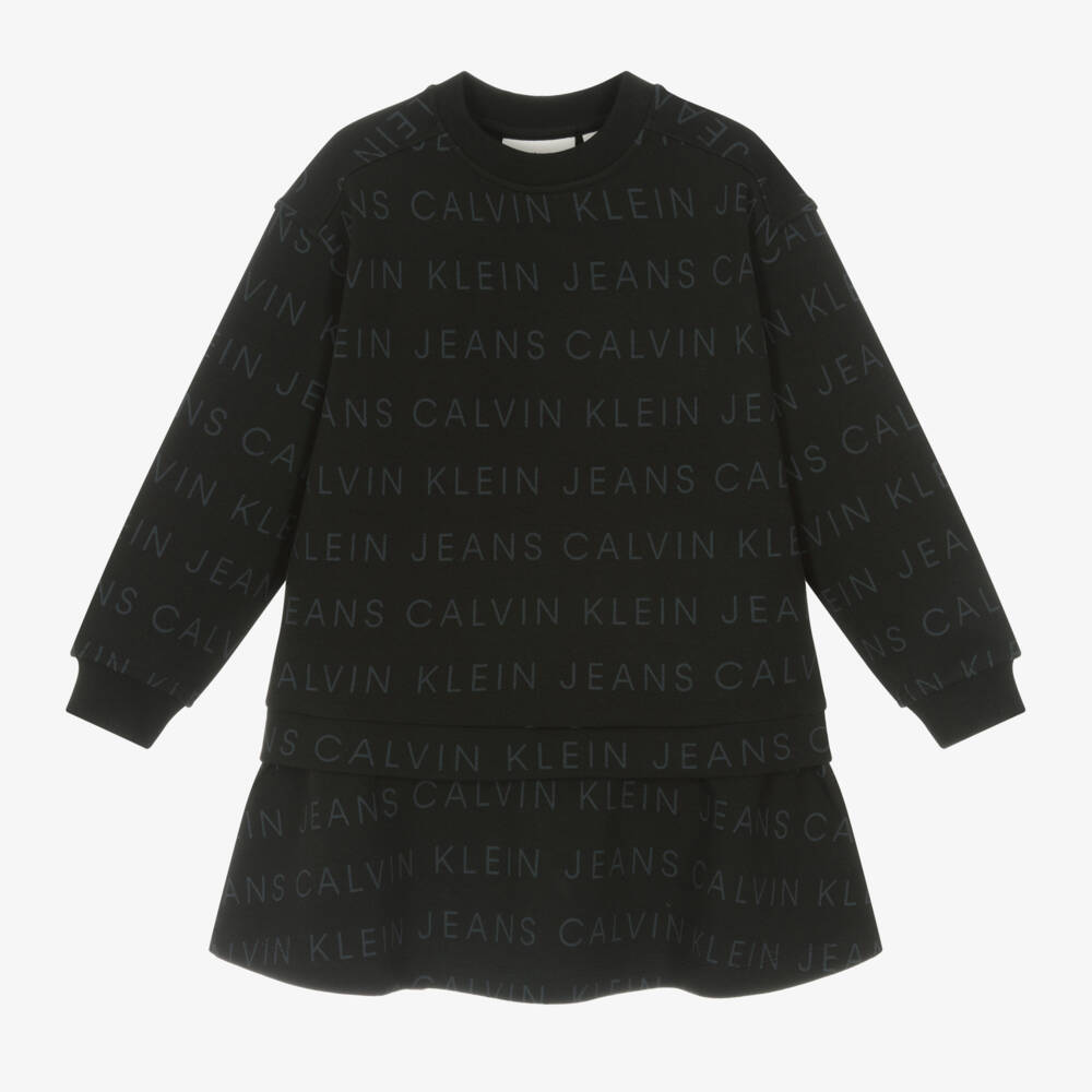 Calvin Klein-فستان جيرسي لون أسود | Childrensalon Outlet
